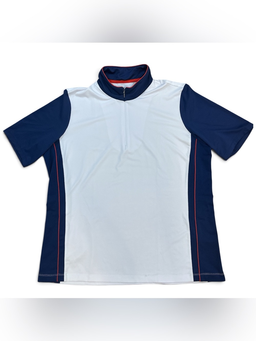 EP Pro New York Men’s Quarter-Zip Golf Top, XL, White/Navy/Red